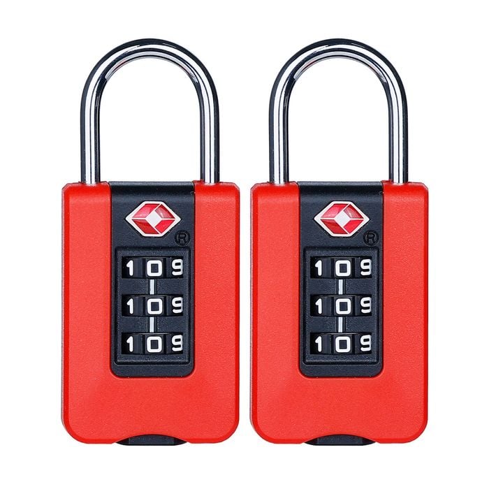 Syneco Red TSA ABS Combination Padlock - Pack of 2