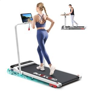 BLACK LORD Treadmill 40cm Walking Pad Incline Foldable White