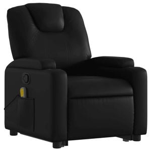 vidaXL Stand up Massage Recliner Chair Armchair Single Sofa Black Faux Leather