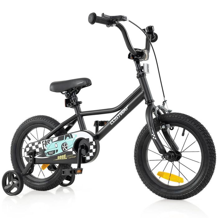 Costway 36cm Kids Bicycle Bike for 3-8 Years Old Boys & Girls Black