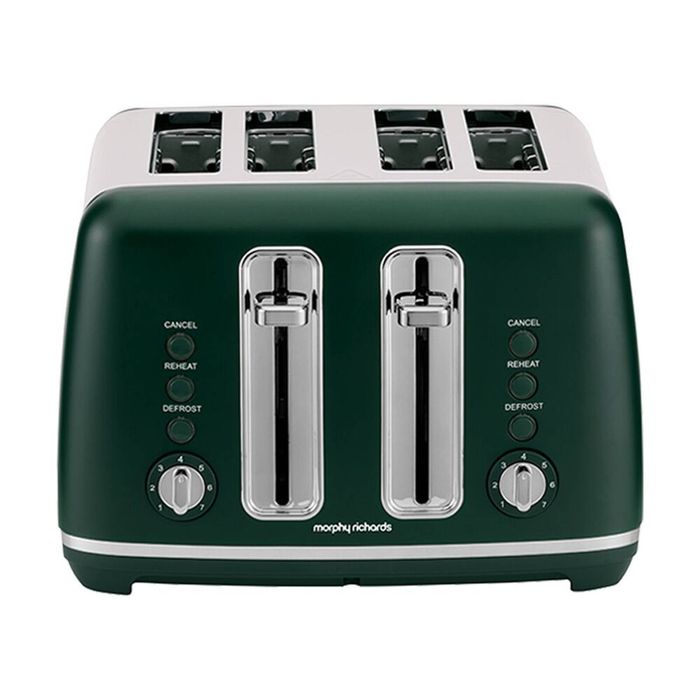 Morphy Richards Ascend Chrome Toaster 2000W 4 Slice Defrost - Racing Green