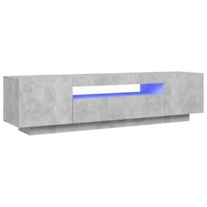 vidaXL TV Cabinet with LED Lights Concrete Grey Entertainment Center Furniture