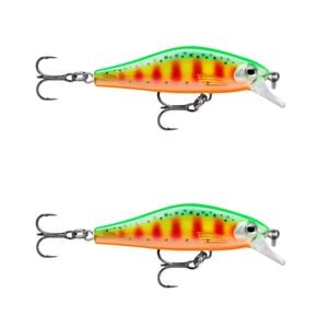 2x Rapala 6cm Shadow Rap Fast Sink Jerkbait/Twitchbait Fish Lures - Green Shad