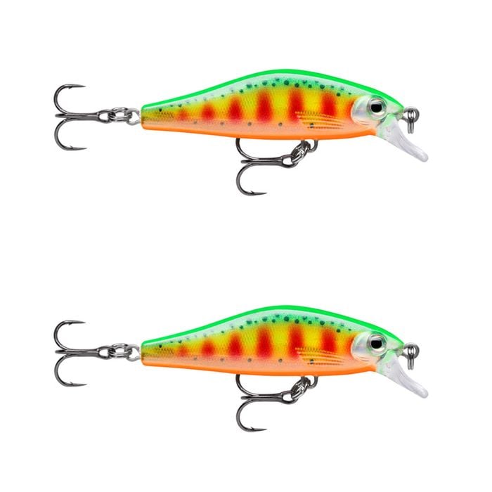 2x Rapala 6cm Shadow Rap Fast Sink Jerkbait/Twitchbait Fish Lures - Green Shad