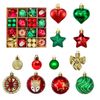 Catzon 64 Pcs Christmas Ornaments with Bow & Star & Heart Shaped Great for Holiday Party Decor-Set 10