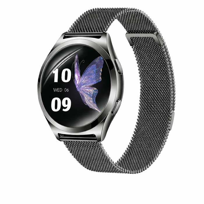 Smart Watch With Bluetooth Calling, Heart Rate Monitor And Fitness Tracking – Black Mesh