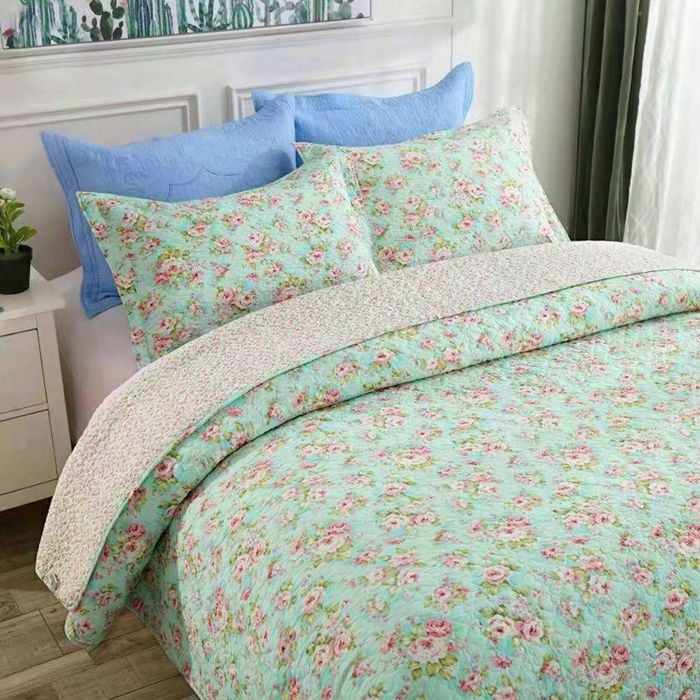 Bloomington 100% Cotton Cover Lightly Quilted Coverlet Set Isabella Multi Queen