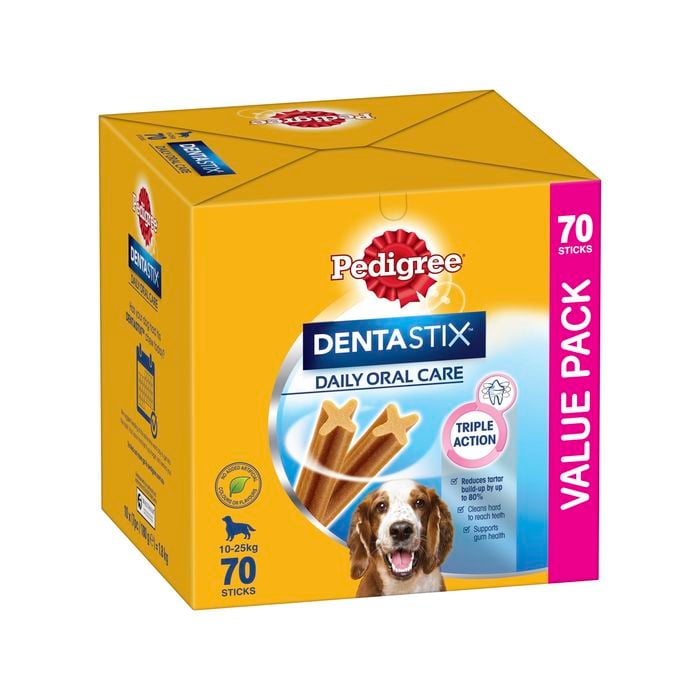 Pedigree DentaStix Medium Dental Dog Treats Daily Oral Care - 70 Sticks 
