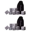 2x 9pc Bartender Whisky Cooling Rocks Set w/ Velvet Pouch
