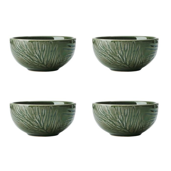 4pc Mikasa Jardin Stoneware Dip Bowl Set, 10cm - Green