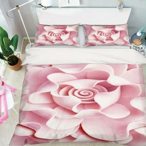 3D Pink Flower 313 Bed Pillowcases Quilt King Size