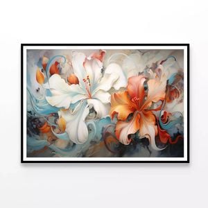 Flowers Garden Painting  Print 100% Australian Made 120x90cm  (Poster)