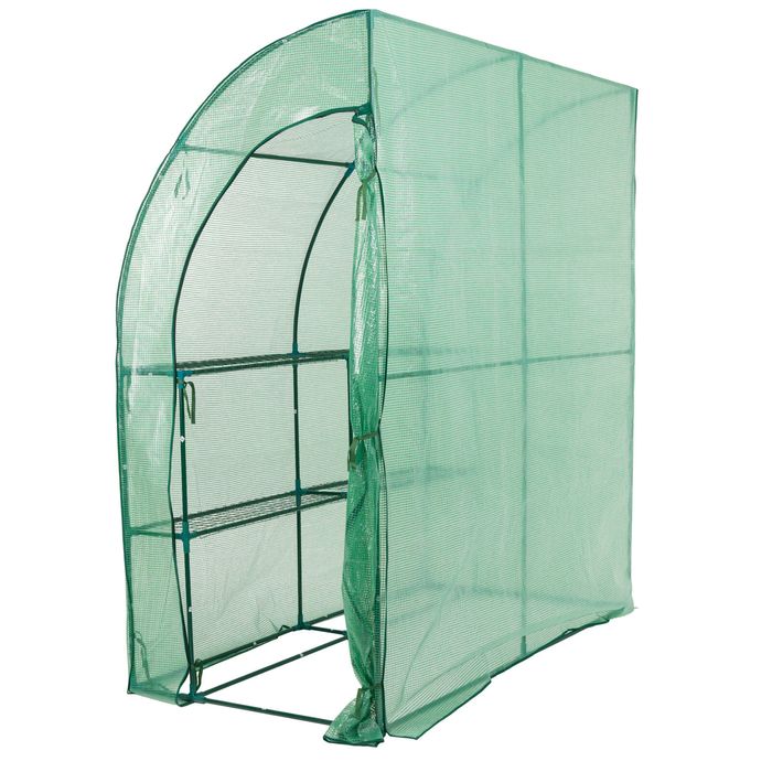 Garden Basics 200 x 100 x 215cm Small Walk In Greenhouse Lean ...