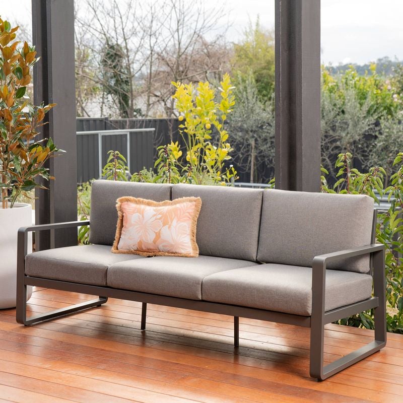 Cordoba 3 Seater Lounge Aluminium Charcoal