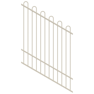 ProtectorAl 0350-1200W x 1500H Surfmist Loop Top Pool Fence Panel Raked 16-30º