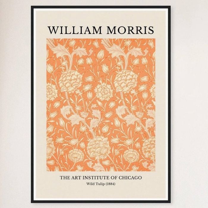 Galrie William Morris Wild Tulip Print from The Art Institute of Chicago (1884)-Wall Art, Black Frame, A1 60x 84cm (23 x 33inch)