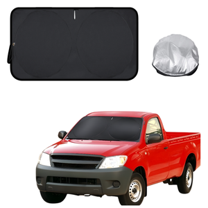 Front Windscreen Sun Shade for Toyota Hilux Single Cab 2005 - 2015 - Standard 150 x 85 cm - Black