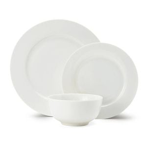 12pc Mikasa Egret Kitchen China Dinner Plates Bowls Set - White