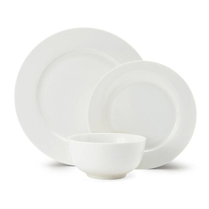 12pc Mikasa Egret Kitchen China Dinner Plates Bowls Set - White