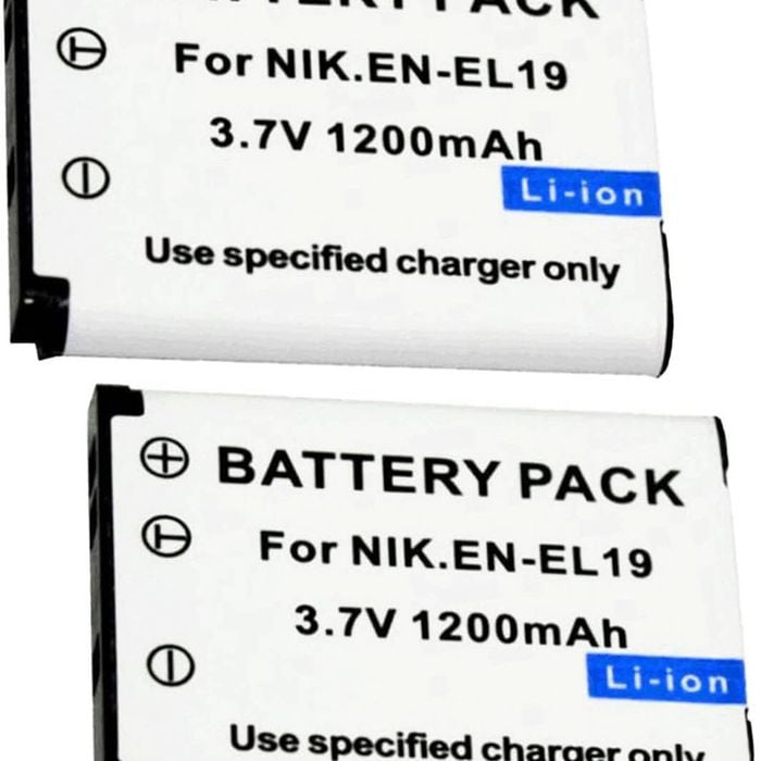 2 Pack | En-el19 Compatible Battery For Nikon Coolpix S100, S3100, S3500, And S2500 Models