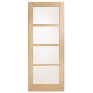 Corinthian 2040 x 820 x 35mm Internal Door White Oak Moda Translucent Glass AMODG4