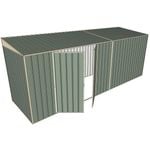 Build-a-Shed 1.5 x 5.2 x 2m Double Hinged Side Door Skillion Shed - Green