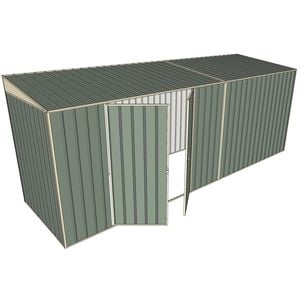 Build-a-Shed 1.5 x 5.2 x 2m Double Hinged Side Door Skillion Shed - Green