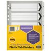 Marbig Manilla Plastic Dividers (Black & White) (1-5 Tab)
