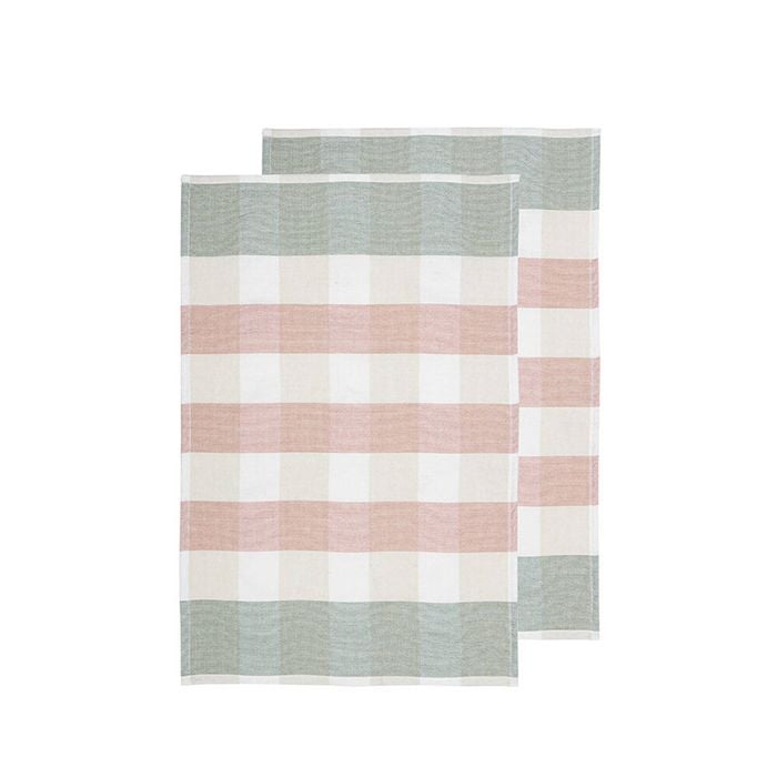 2pc Ladelle Bailie Terry Pink Kitchen Tea Towel Reusable Drying Cloth