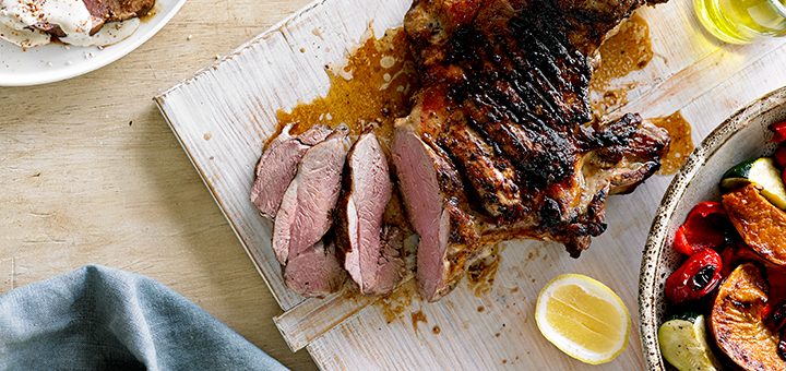 BBQ-lamb-and-roast-vegetable-salad-with-tahini-and-dukkah-summary-image