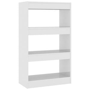 vidaXL Book Cabinet/Room Divider High Gloss White Engineered Wood Home Storage