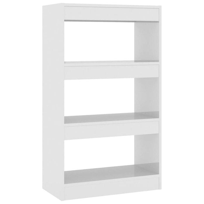 vidaXL Book Cabinet/Room Divider High Gloss White Engineered Wood Home Storage