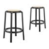 Design Square Set Of 2 Jiro Kitchen Counter Bar Stool Round 65cm Black