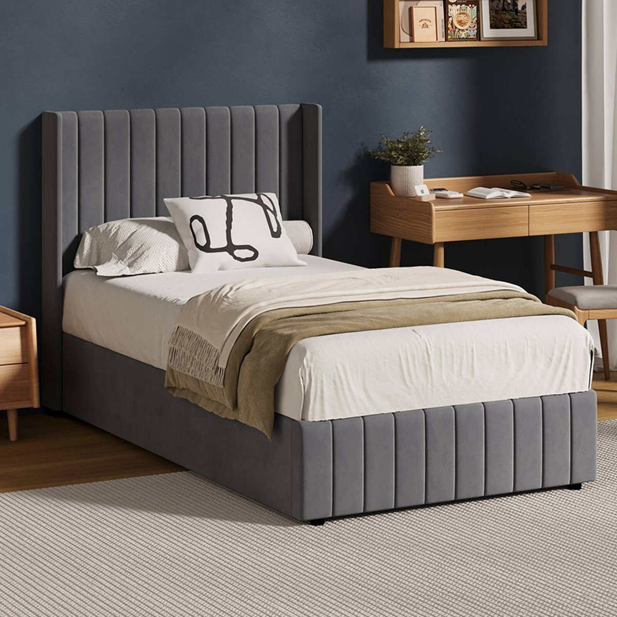 Oikiture Bed Frame Gas Lift Base with Storage King Single Bunnings