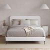 Soho Double Ivory White Boucle Fabric Upholstered Bed Frame