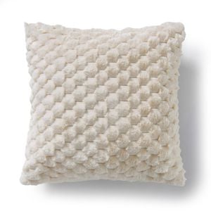 Dreamaker Emmett Textured Faux Fur Cushion Cream 50x50cm