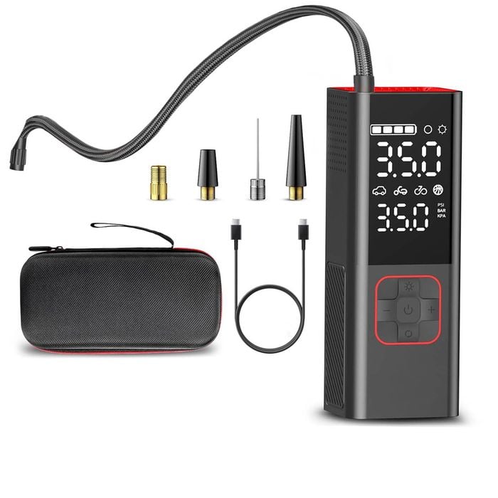 Portable Cordless Electric Air Pump Compressor with Digital Pressure Gauge Memory Rechargeable