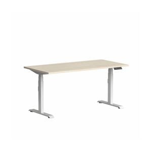 Olg Klass White Frame Nordic Maple Top Scallop Height Adjustable Desk L1800mm X W750mm