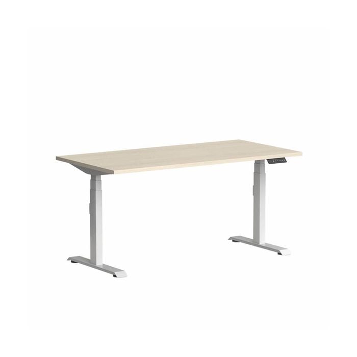 Olg Klass White Frame Nordic Maple Top Scallop Height Adjustable Desk L1800mm X W750mm