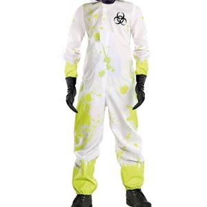 Toxic Waste Boys Halloween White Hazmat Suit Costume - 4-6