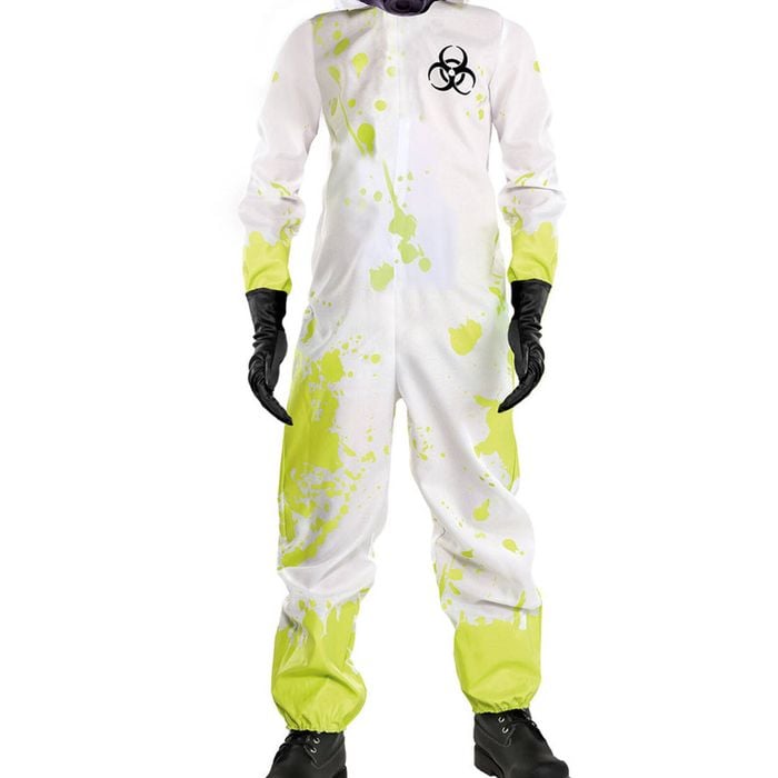 Toxic Waste Boys Halloween White Hazmat Suit Costume - 4-6