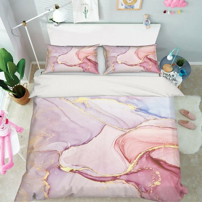 3D Pink Texture 302 Bed Pillowcases Quilt King Size