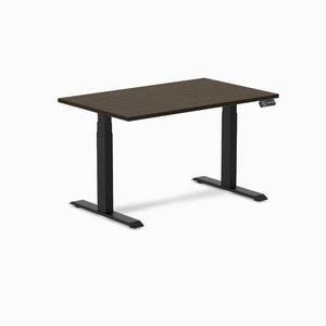 Desky Dual Sit to Stand Dark Bamboo Desk 1200x750mm Matte Black Frame