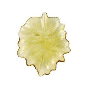 Urban Tommy 18.5cm Glass Leaf Dish Home Decorative Plate - Amber