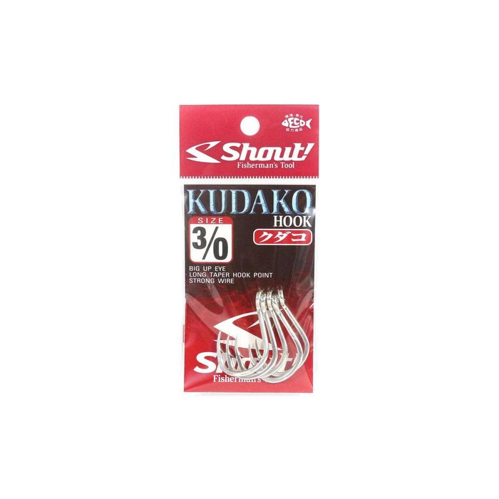 Shout 04KH Kudako Power Silver Jigging Single Fishing Hook 3/0