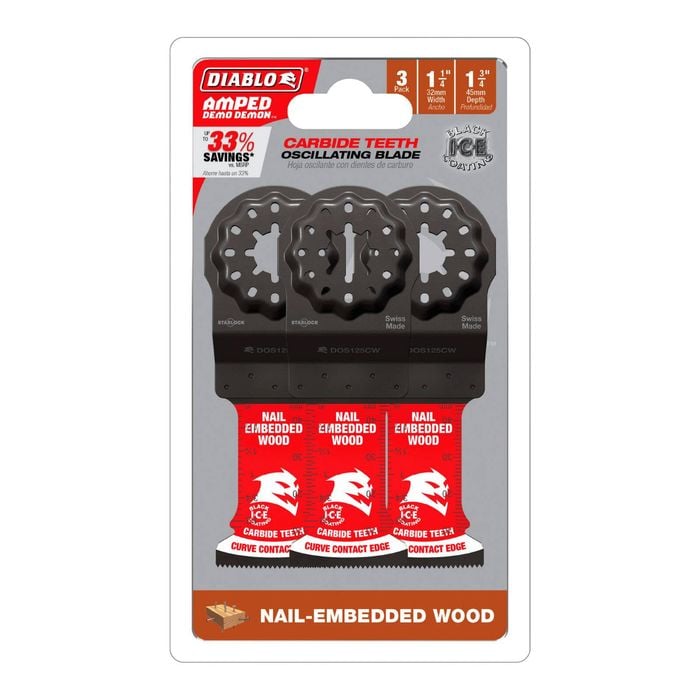 Diablo 32mm Starlock Amped Demo Demon Carbide OMT for Nail Embedded Wood 3 Pack