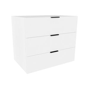 Lugna 768 x 900 x 580mm White 3 Drawer Storage Cabinet