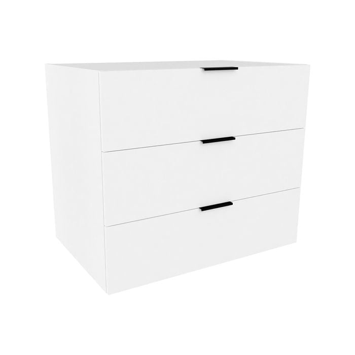 Lugna 768 x 900 x 580mm White 3 Drawer Storage Cabinet