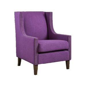 Cecilia Classic Studded Purple Wingback Club Armchair