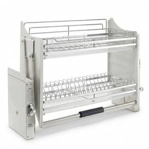 Lauft 2-Tier 80cm Pull-Down Kitchen Cabinet Organizer | Stainless Steel Rack